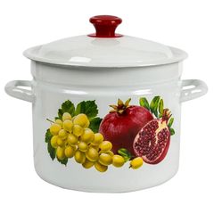 Кастрюля  7,0л цил. Эквадор (белая) эмаль.(1/2)