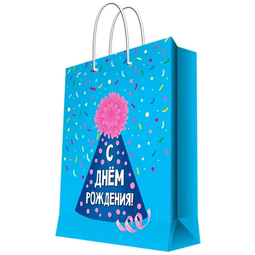 Бумажный пакет 17,8x22,9x9,8см д/сувенирной продукции с ламинацией (12/240)