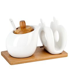 Сахарница с ложкой+салфетница "Naturel" на подставке 18*11*11см v=300мл п/у фарф. (1/16)
