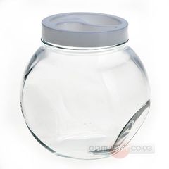 Банка Bella 1,7л (боковая) белая пл/кр п/уп стекло(1/6)