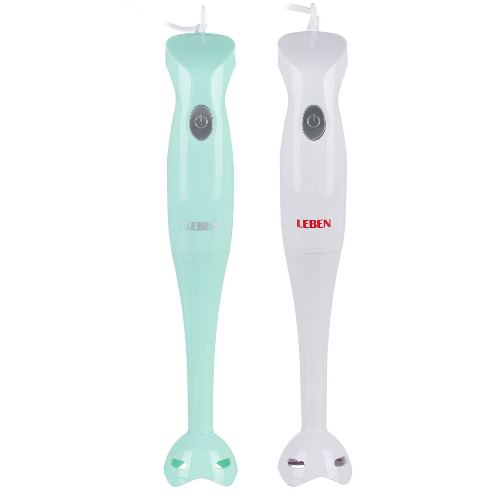 Блендер погружной 200Вт, 1 скорость, лезвия нерж.сталь.2цв. LEBEN NEW (1/24)