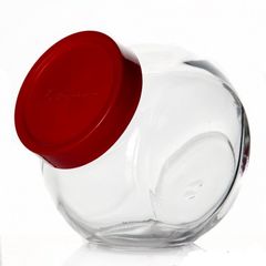 Банка Bella 0,2л (боковая) красная пл/кр стекло(12)
