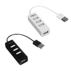 USB-хаб, 4xUSB2.0, USB штекер, пластик FORZA (1/5/240)