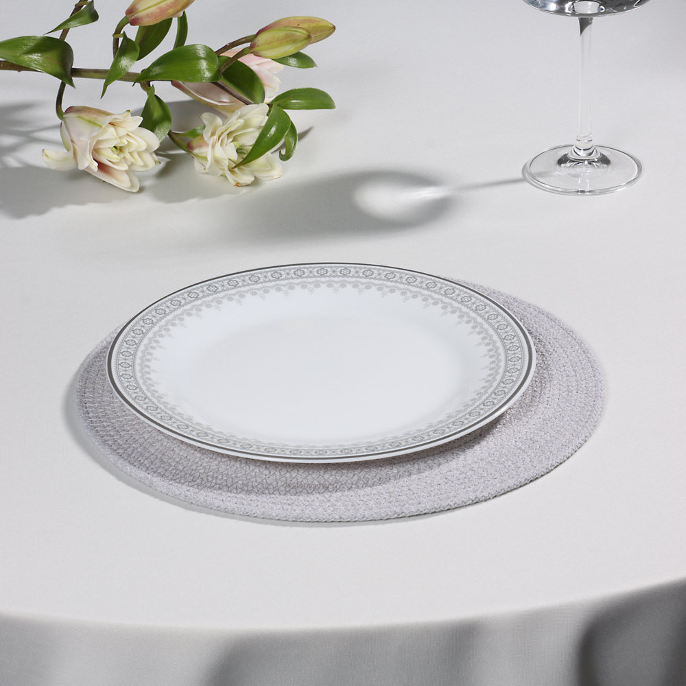 Тарелка подстановочная 24см опаловое стекло MILLIMI Минта (6/36)