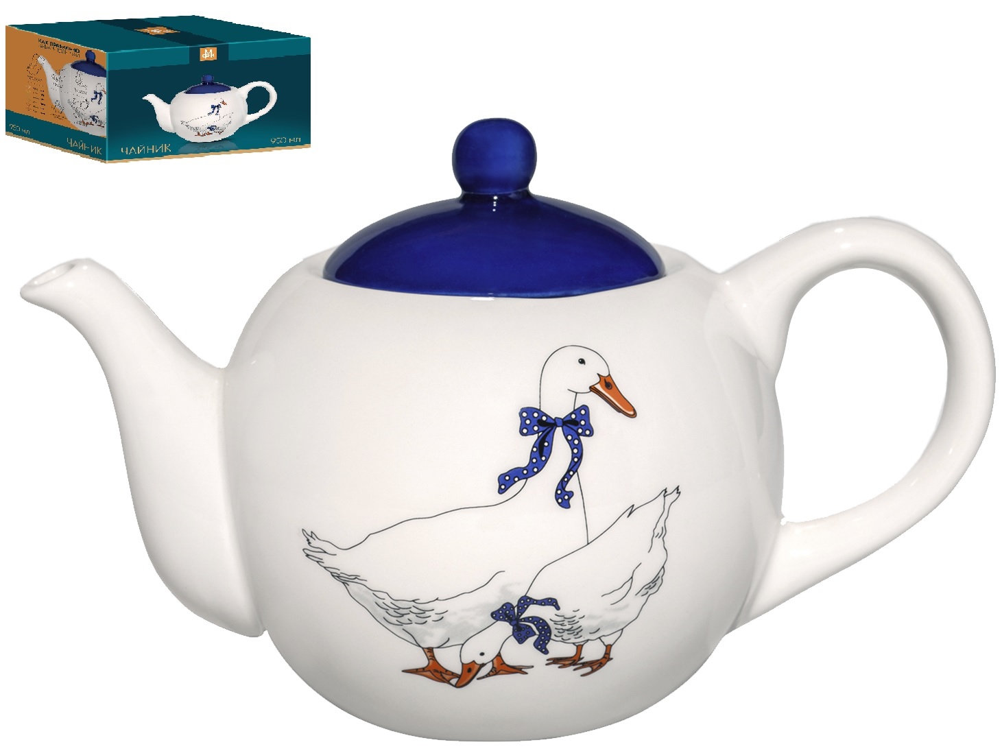 Чайник "ГУСИ" 950мл (кер.доломит) п/у (1/12)