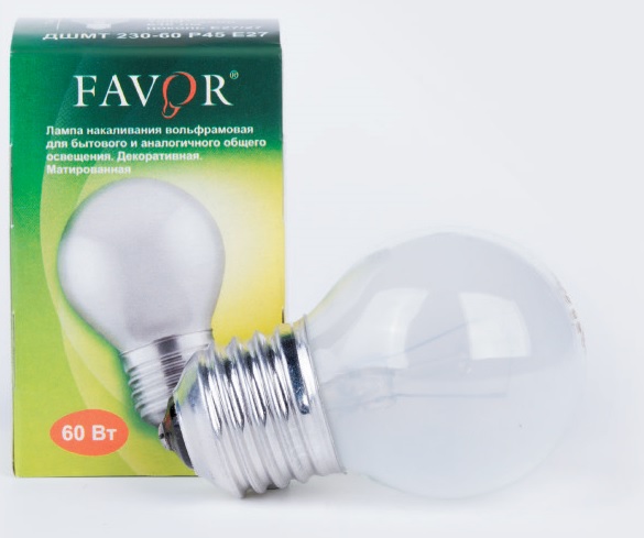 Лампа накаливания ДШ 230-60 Favor Е27 60Вт (100/100)