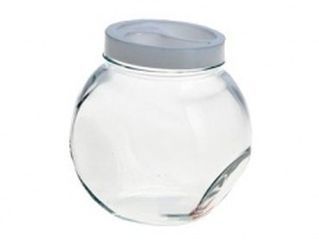 Банка Bella 1,7л (боковая) белая пл/кр стекло(6)