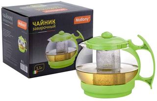 Чайник 1100мл зав.  мет.фильтром (стекло, нжс) (1/24)
