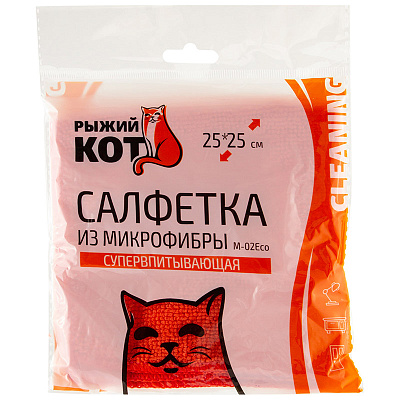 Салфетка 25*25см из микрофибры (красный) (40/200)