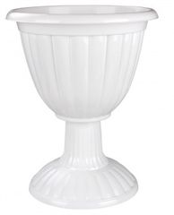 Вазон "Жасмин" 12л на выс. ножке (белый),пласт (5)