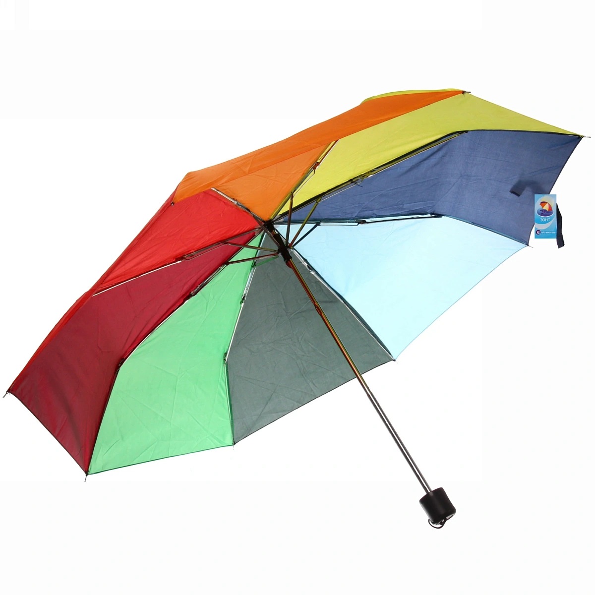 Зонт женский механический "Ultramarine - Радуга",8 спиц, d-97см, длина в слож. виде 24см