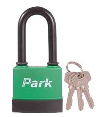 Замок навесной Park Р0255-01 всепогодный, 3 ключа,с длинной дужкой(металл,пластм.,резина) (1/6/48)
