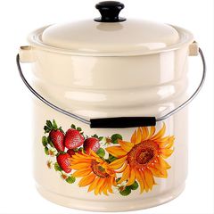 Ведро 10л с/кр с/дек (слоновая) эмаль.(2)