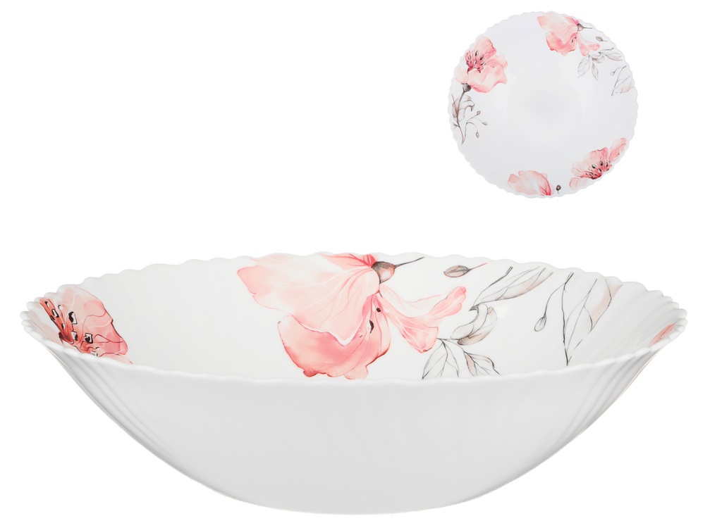 Салатник, опаловое стекло, 24см MILLIMI Роселла (6/24)