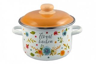 Кастрюля 3,0л Appetite Floral kitchen цил эмаль(1/6)