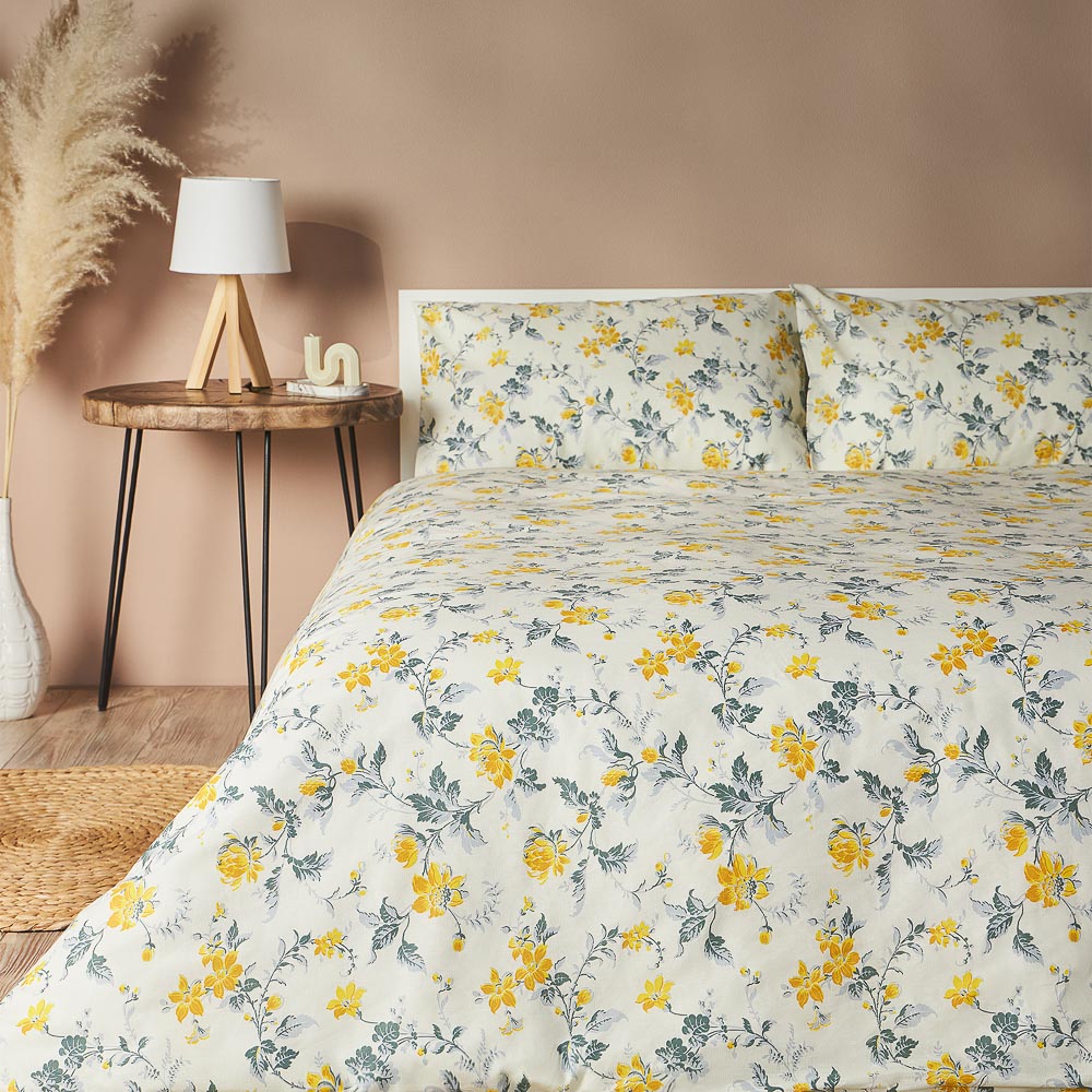 КПБ 2сп 3пр, бязь, 100% хлопок, белый / цветы PROVANCE (1/30)