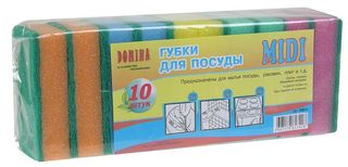Набор губок 10шт д/посуды "DOMINA MIDI" (40/40)