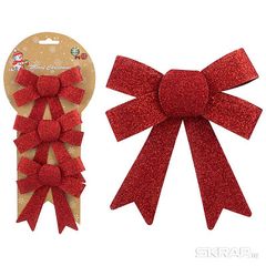 Бант "Рождественский" 3шт красный (60/360)
