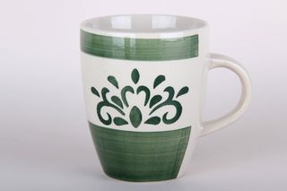 Кружка 360мл "Дамаск зеленый" бочка (керам)(12/48)