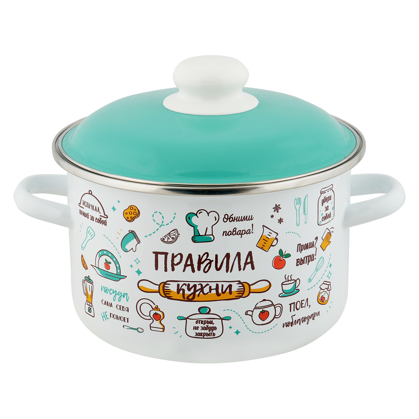 Кастрюля 5,5л Appetite Правила кухни эмаль (1/4)