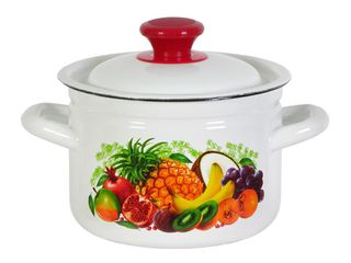 Кастрюля  2,0л с/дек (белая) эмаль(4)
