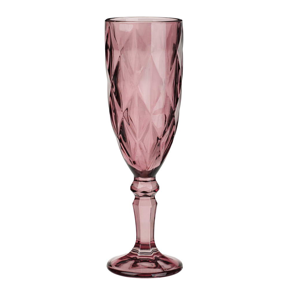 Бокал 160 мл, стекло, бордовый ромб MILLIMI (6/48)