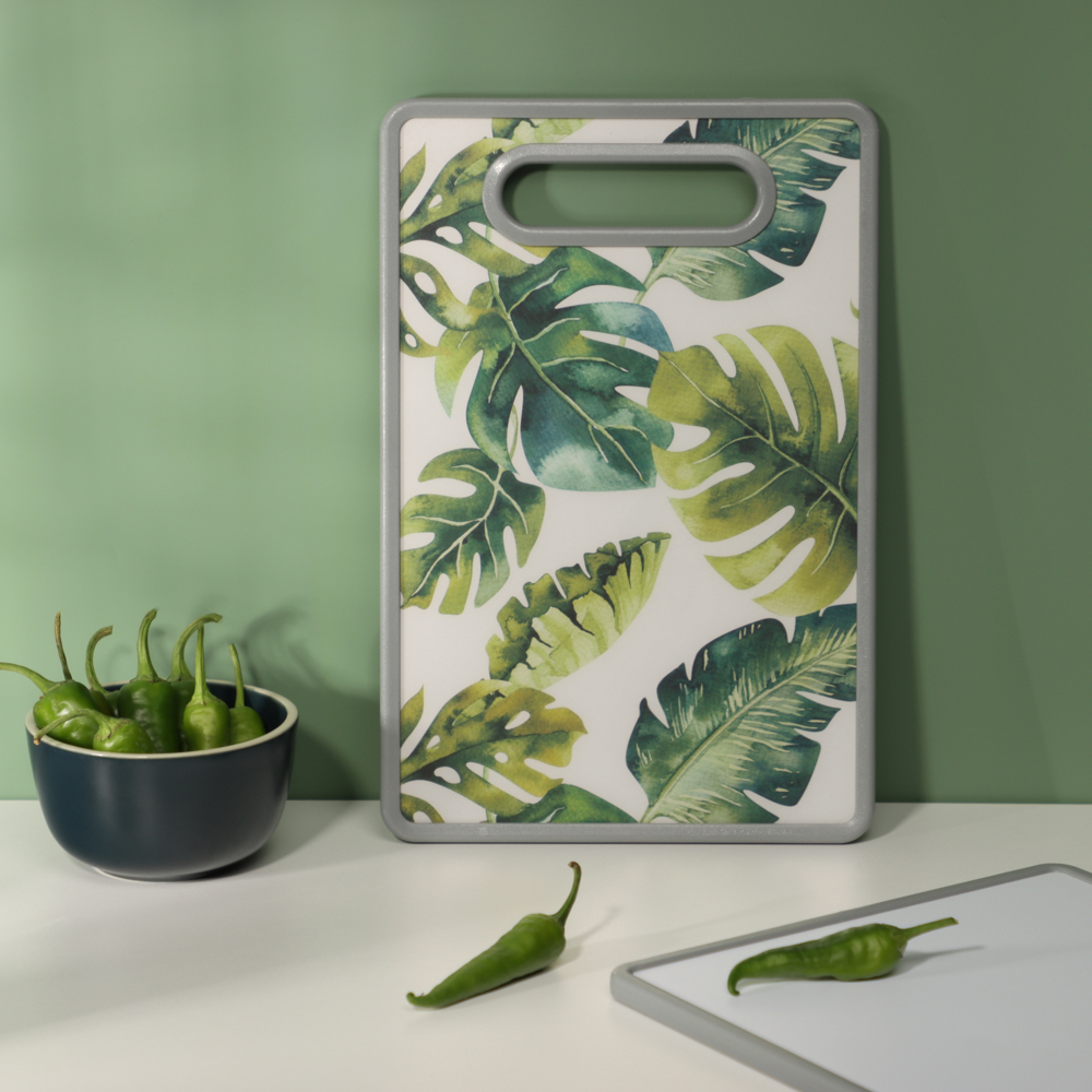 Доска разделочная 30*20*1,2см "Тропики" (пластик) (1/48)