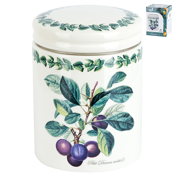 "Fruit Garden" Банка для сыпучих продуктов 10х10х13,5см v=630мл (под.упаковка)керам.(1/36)
