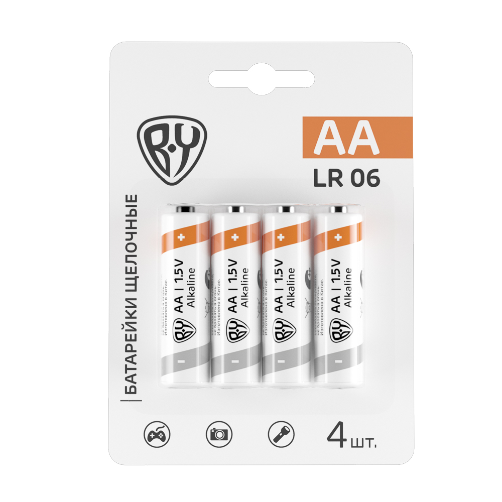 Батарейки 4шт, тип АA, "Alkaline" щелочная, BL Первая цена(10/200)