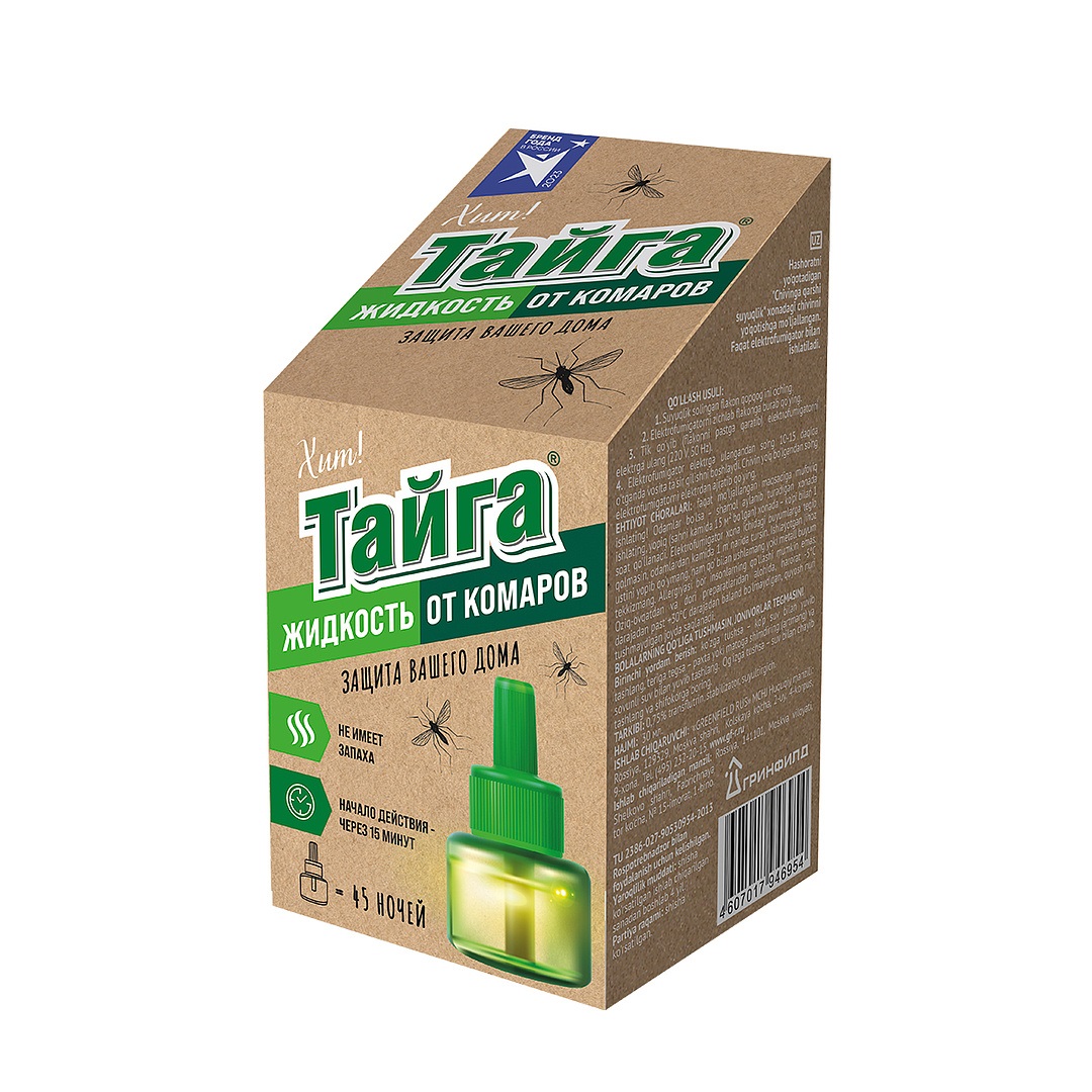 Ликвид жидкостной наполнитель от комаров 45 ночей 20 шт/кор. Тайга Хит! (1/20)
