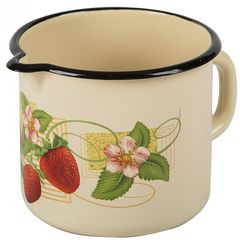 Кружка 1,0л с нос. б/кр, с/дек (слоновая) эмаль(1/18)