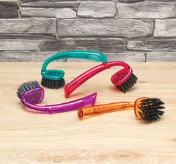 Щетка для мытья посуды ГЛЯНЕЦ Микс разноцветный пласт.(1/12)