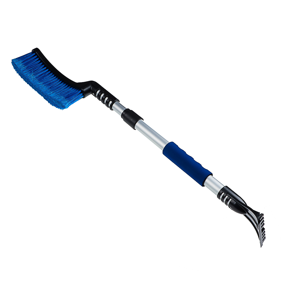 Щетка для уборки снега со скребком, телеск. ручка, 70-100см, черная Oktan FLAP (1/32)