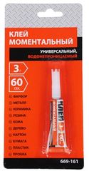Клей универсальный моментальный 3г блистер ,в инд.уа. (12/24/288)