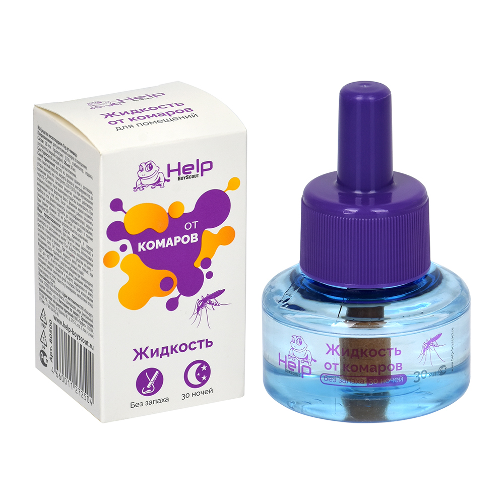 Жидкость HELP от КОМАРОВ 30 ночей, инсектицидная (1/24)