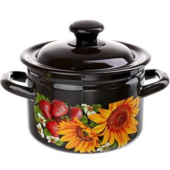 Кастрюля  6,0л цил. с/дек (коричн) эмаль(4)