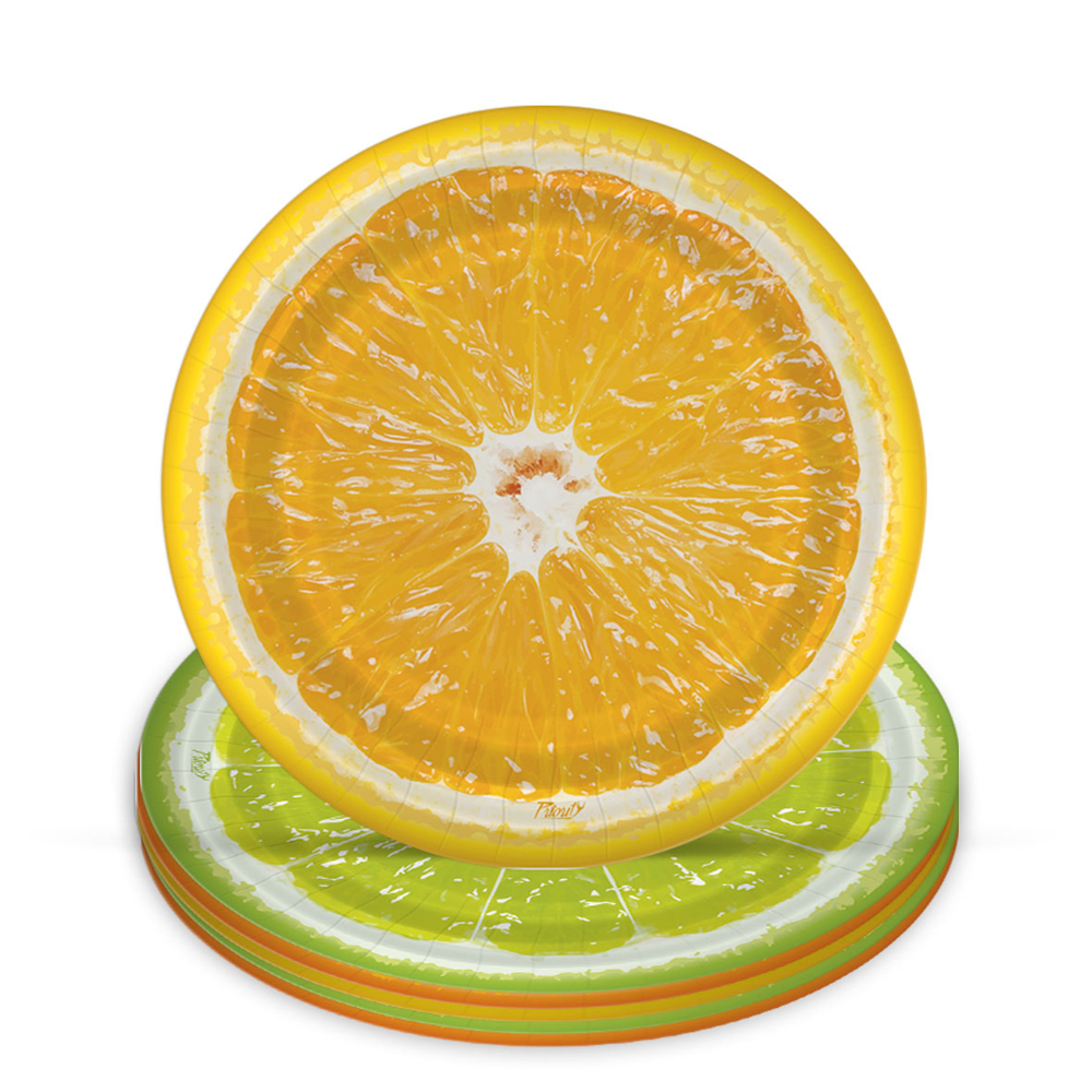 Набор бумажных одноразовых тарелок 6 шт, 23 см, диз. 5 (1/72)