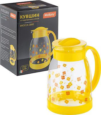 Кувшин 1,8л Mallony оранж с/к(жаропроч.стекло) (1/12)
