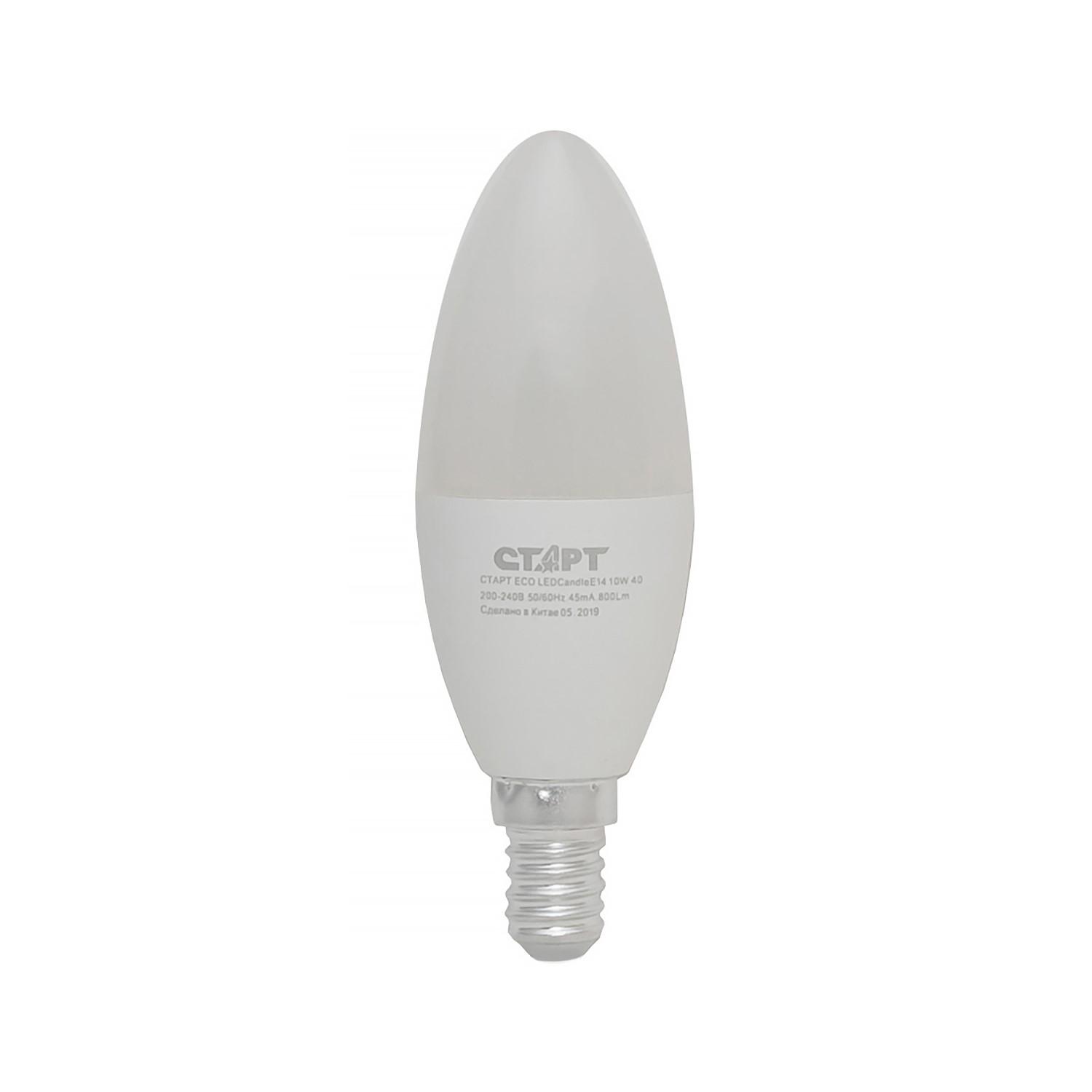 Лампа ECO LEDCandleE14 10W 40 WS СТАРТ (10/10)