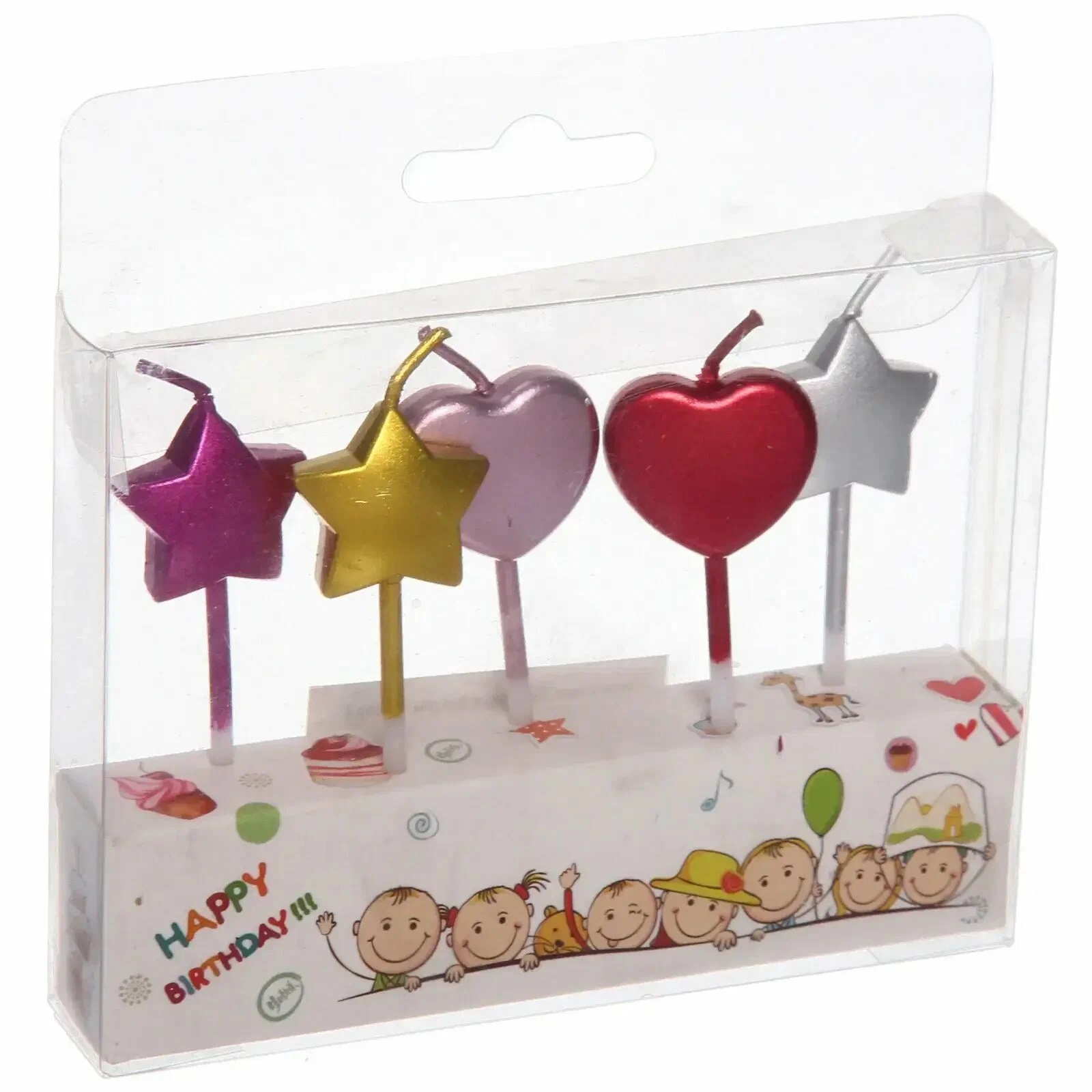 Свечи в торт "Любовные фигуры" (набор 5 шт) (1/12)