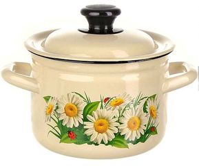 Кастрюля  2,0л с/дек (слоновая) эмаль(4)