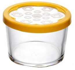 Банка Basic 0,22л малая с желтой биокомпонентной кр. стекло(12)