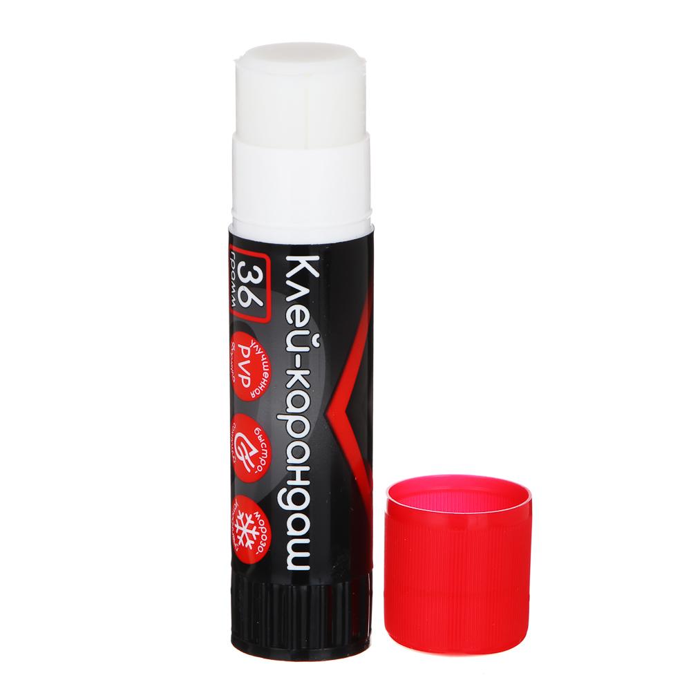 Клей-карандаш 36 гр "Альфа", быстросохн., улучш. формула на основе PVP, пластик ClipStudio (12/324)