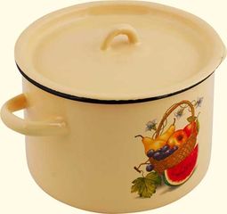 Кастрюля 4,5л c/дек эмаль(1/4)