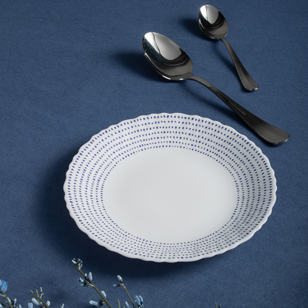 Тарелка 19см десертная опаловое стекло MILLIMI Азуль (6/72)