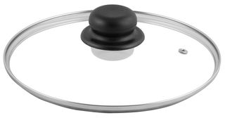 Крышка 260мм ТМ Appetite стекл, метал обод, пласт кнопка (1/10)