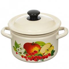 Кастрюля  3,0л с/дек (белая) эмаль(4)