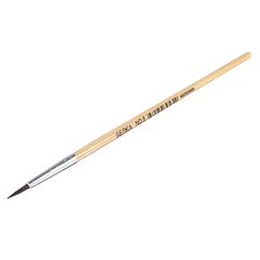 Кисть художественная №5, наконечник из волоса Белка, дер. ручка, метал.оплетка, инд.марк.(1/25/4000)