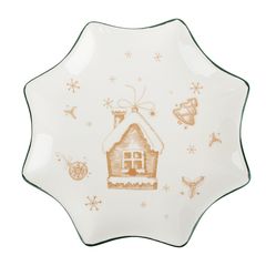 Блюдо в форме звезды 25,5*2см "Пряничный домик" MILLIMI (керам) (1/12)