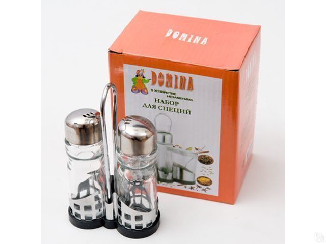 Солонка мет/стекл 2пр DOMINA (1/72)